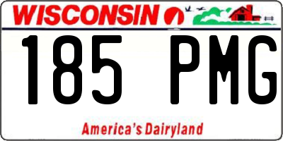 WI license plate 185PMG