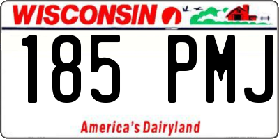 WI license plate 185PMJ