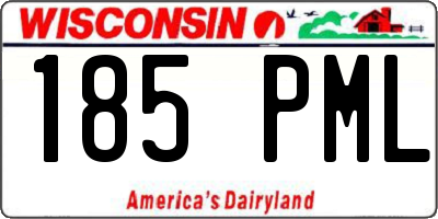 WI license plate 185PML