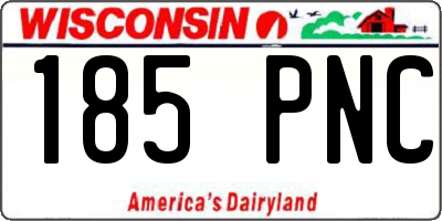 WI license plate 185PNC