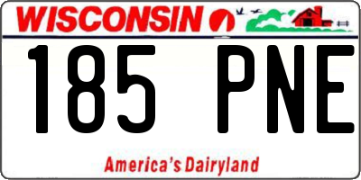 WI license plate 185PNE