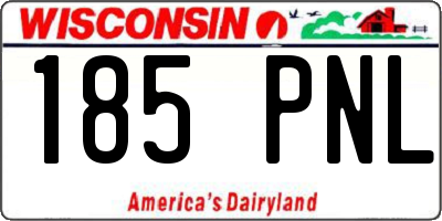 WI license plate 185PNL