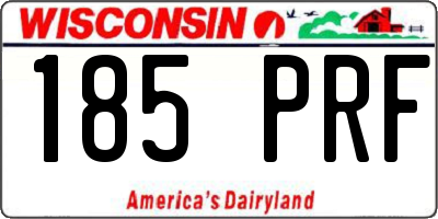 WI license plate 185PRF