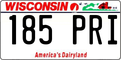 WI license plate 185PRI