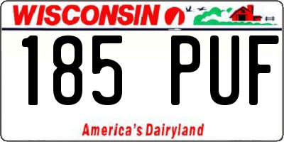 WI license plate 185PUF