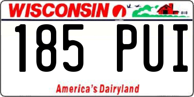 WI license plate 185PUI