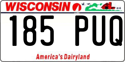 WI license plate 185PUQ