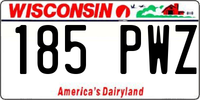 WI license plate 185PWZ