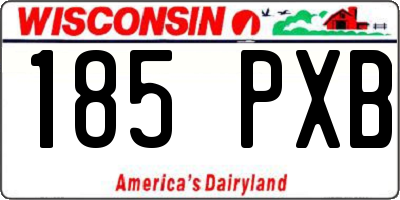 WI license plate 185PXB