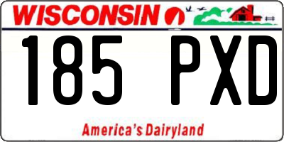 WI license plate 185PXD