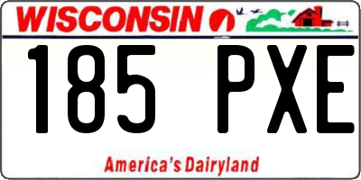 WI license plate 185PXE