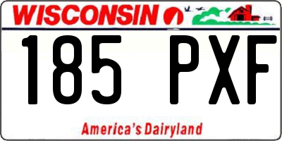 WI license plate 185PXF