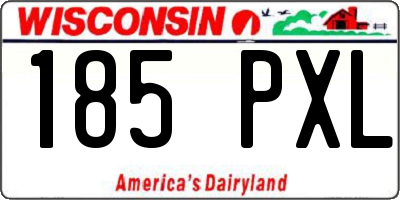 WI license plate 185PXL