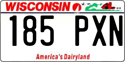 WI license plate 185PXN