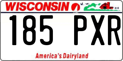 WI license plate 185PXR