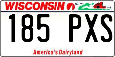 WI license plate 185PXS
