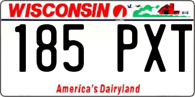 WI license plate 185PXT