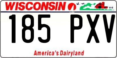WI license plate 185PXV