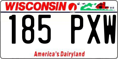 WI license plate 185PXW