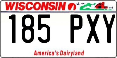 WI license plate 185PXY