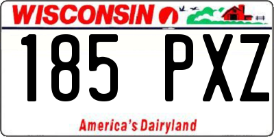 WI license plate 185PXZ