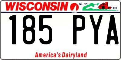 WI license plate 185PYA