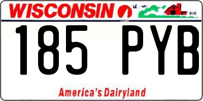 WI license plate 185PYB