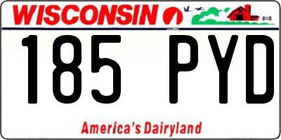 WI license plate 185PYD