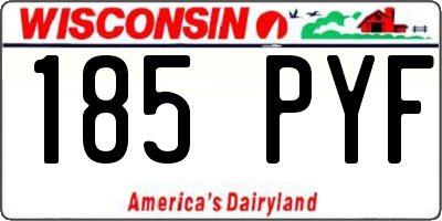 WI license plate 185PYF