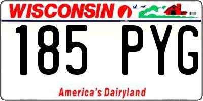WI license plate 185PYG