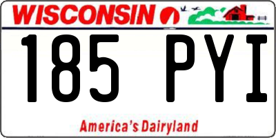 WI license plate 185PYI