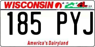 WI license plate 185PYJ