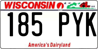 WI license plate 185PYK