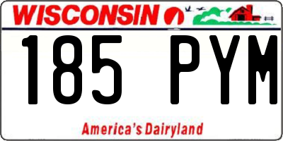 WI license plate 185PYM