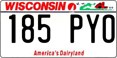 WI license plate 185PYO