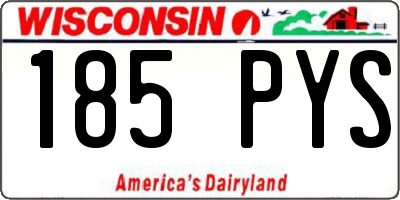 WI license plate 185PYS