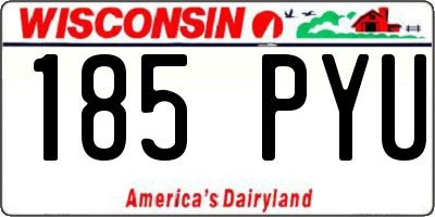 WI license plate 185PYU
