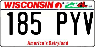 WI license plate 185PYV