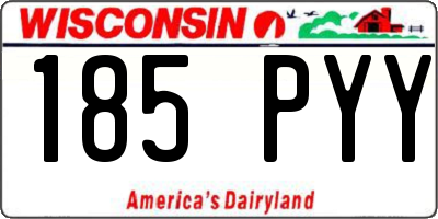WI license plate 185PYY