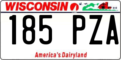 WI license plate 185PZA