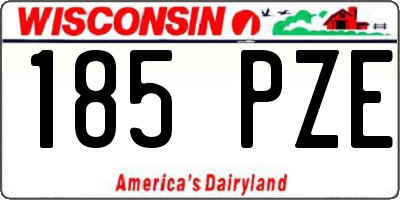 WI license plate 185PZE