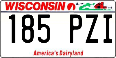 WI license plate 185PZI