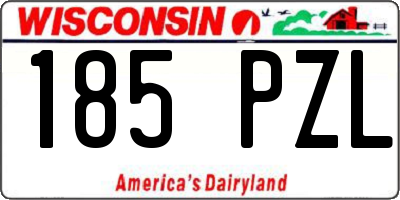 WI license plate 185PZL