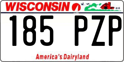 WI license plate 185PZP