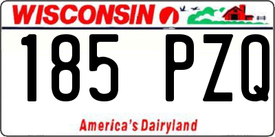 WI license plate 185PZQ