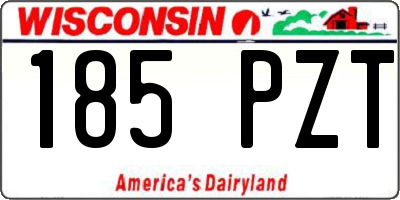 WI license plate 185PZT