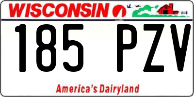 WI license plate 185PZV
