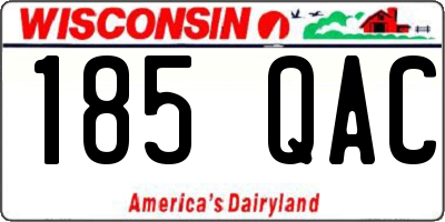 WI license plate 185QAC