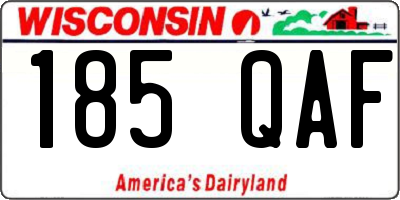 WI license plate 185QAF