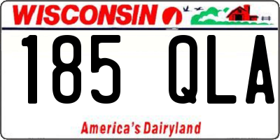 WI license plate 185QLA